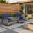 2-Person Patio Conversation Set With Rocking Swivel Chairs And Tempered-Glass Table-486542858