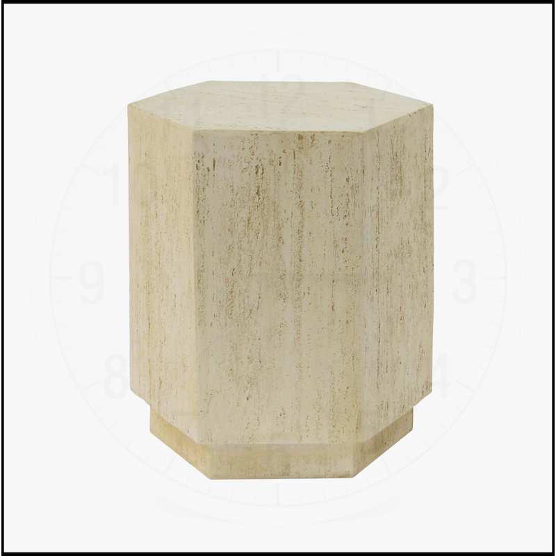 MGO Hexagonal Archaistic Side Table with Vintage Charm and Versatile Use