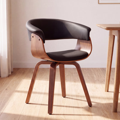 Upholstered Dining Chairs with Wooden Legs