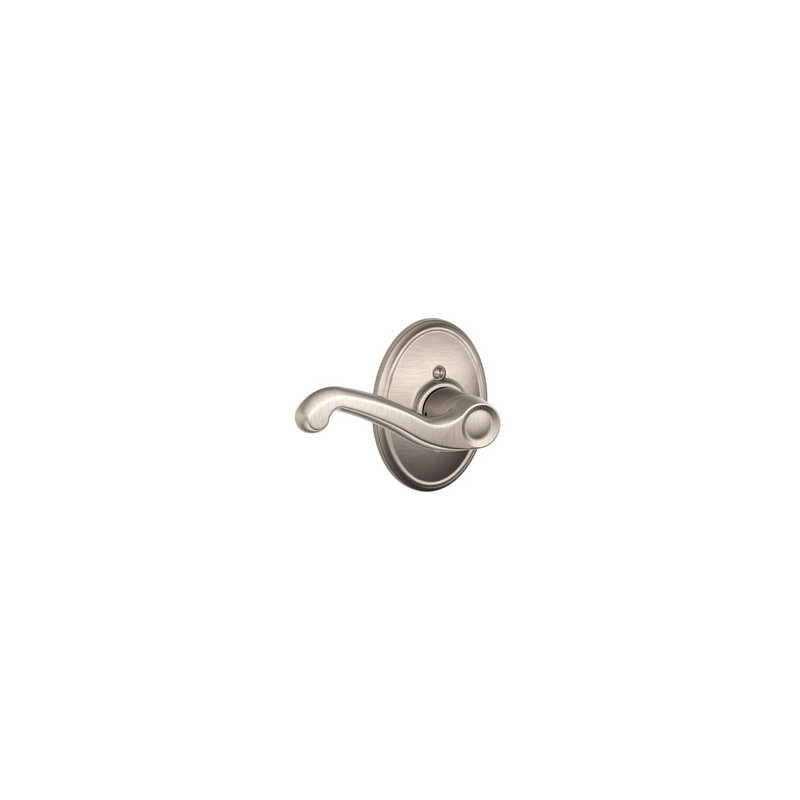 Flair Lever with Wakefield Trim Non-Turning Lock, Satin Nickel, Left Hand