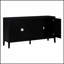 Buffet rétro avec rainure circulaire et poignées rondes en métal pour un rangement et une décoration polyvalents