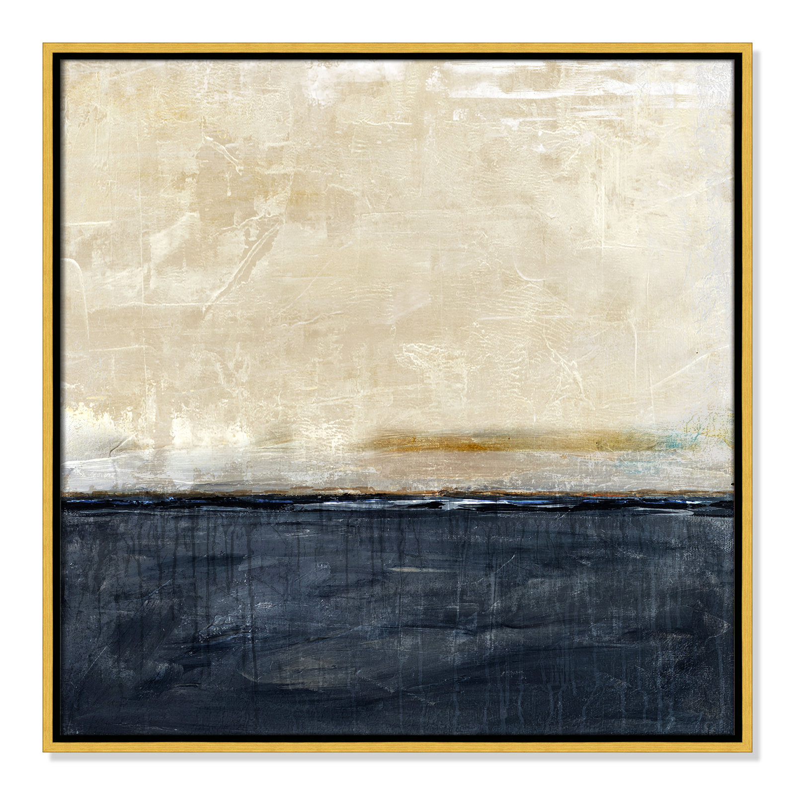 Better Days Navy Print by Denise Brown, 25.5" H x 25.5" W, Gold