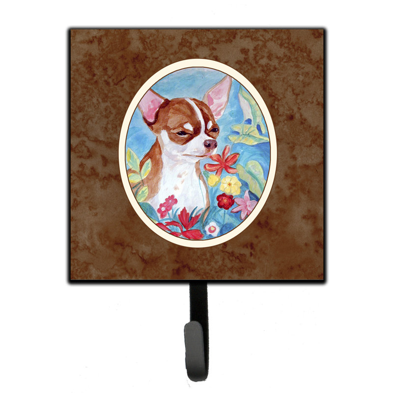 Organisateur de clés murales avec crochets clés french bouledogue Pelin, Brun / saumon / bleu, Chihuahua