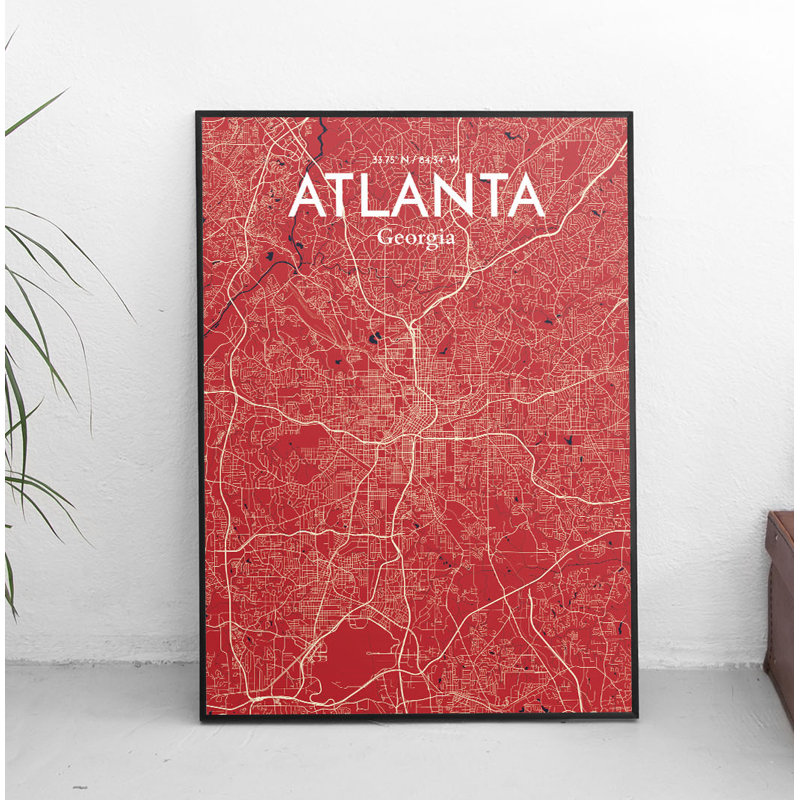 Atlanta 1 Piece Wall Art, 43.2cm H x 27.9cm W x 0.13cm D, Pink