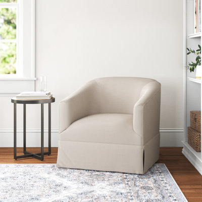 Delaplaine 30.5" Wide Polyester Swivel Barrel Chair