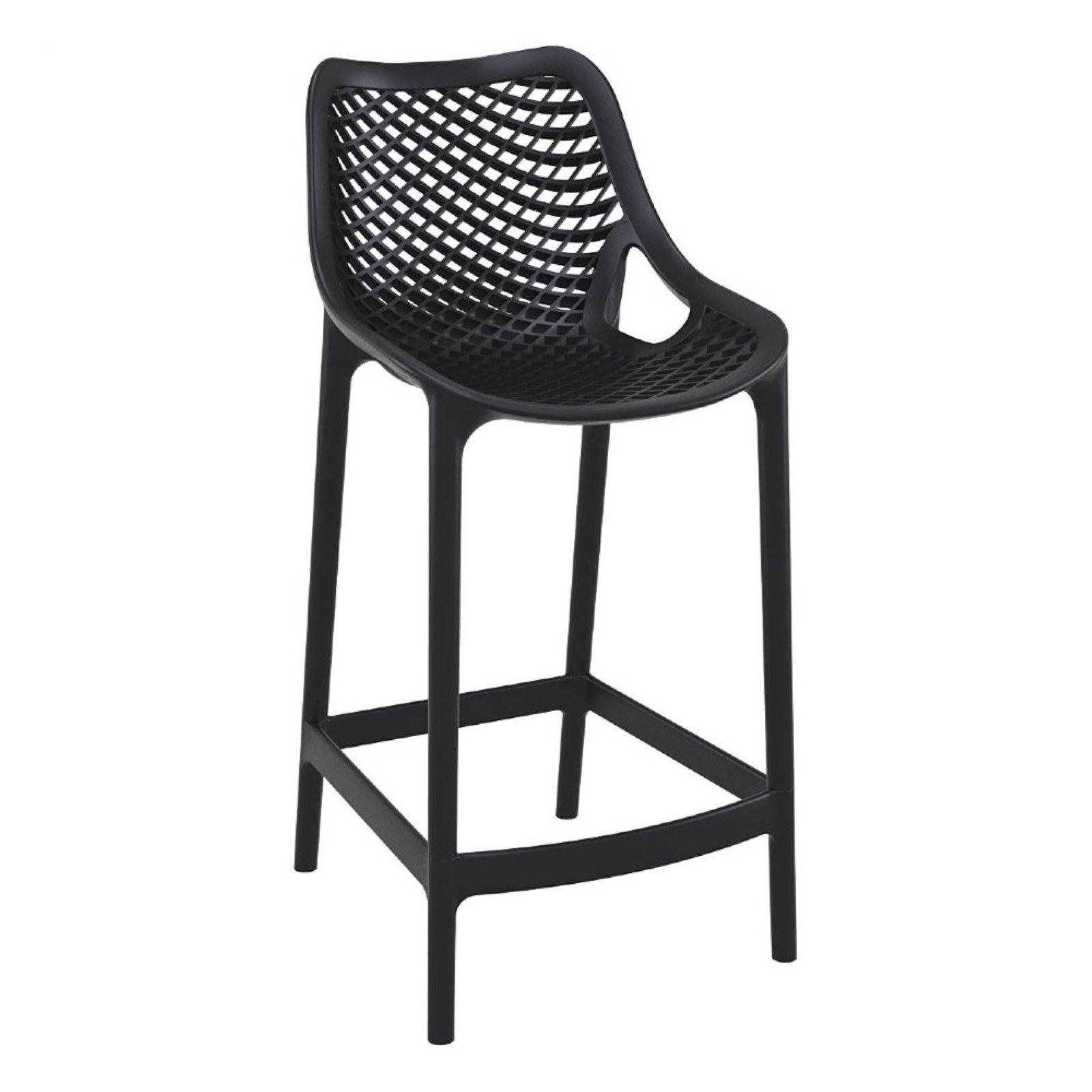 Farrah Patio Bar Stool, Black, 25.6"