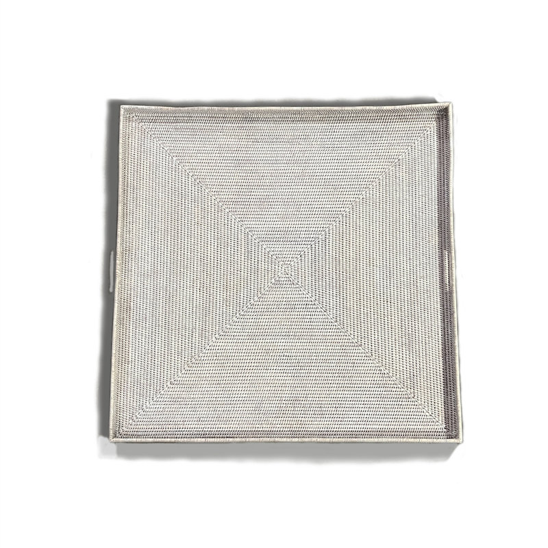 Rattan Tray, White Wash, 2" H x 36" W x 36" D
