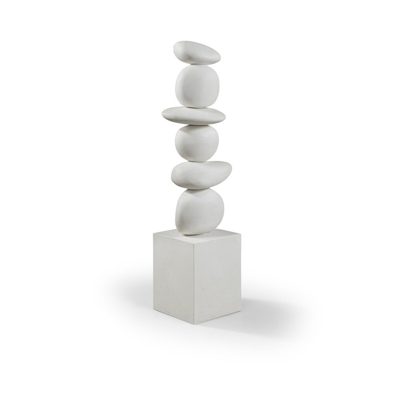 Sculpture Torix en béton crème, Crème
