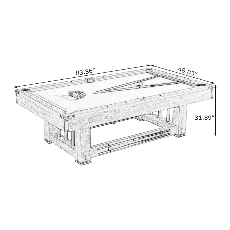 Table multi-jeux 83,86 po, H 31,89 po x l 83,86 po x P 48,03 po, Vert