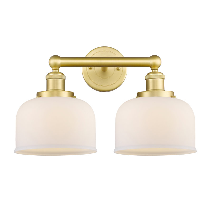 Éclairage pour meuble-lavabo à 2 lumières à intensité variable Arlester, Blanc mat, Or satiné