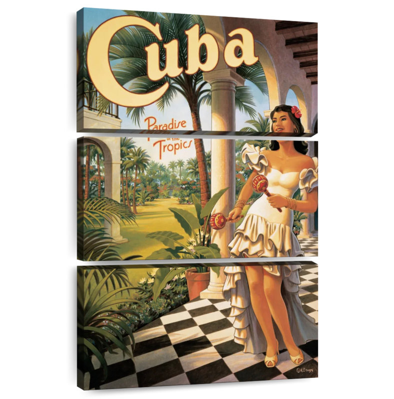 Enn Cuba, paradis des tropiques, H 50 po x l 32 po