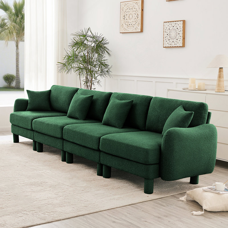 Canapé 4 places Boucle, Vert