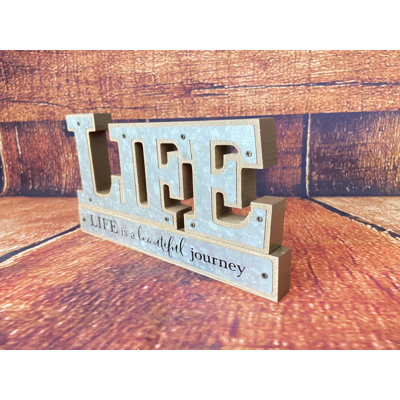 Life Barnwood Cutout Tabletop w/Tin Overlay