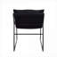 Fauteuil d'appoint 24 pouces à assise simple, base en traîneau en cuir véritable de couleur brune pour le salon