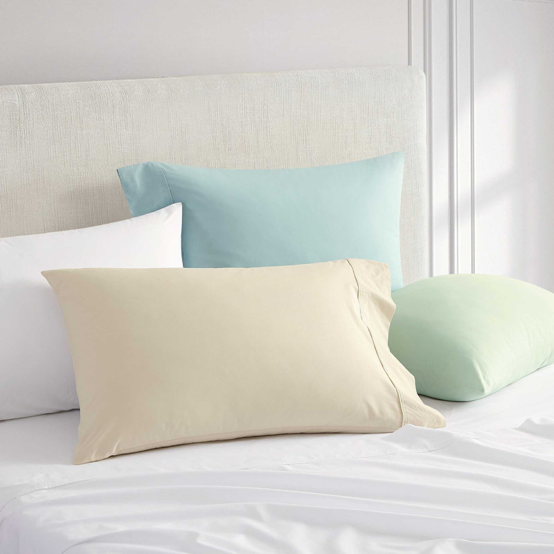 Martha Stewart Skylands Solid Cotton Percale Green Sheet Set, Full  Sheet Set with 2 Pillowcases, Green