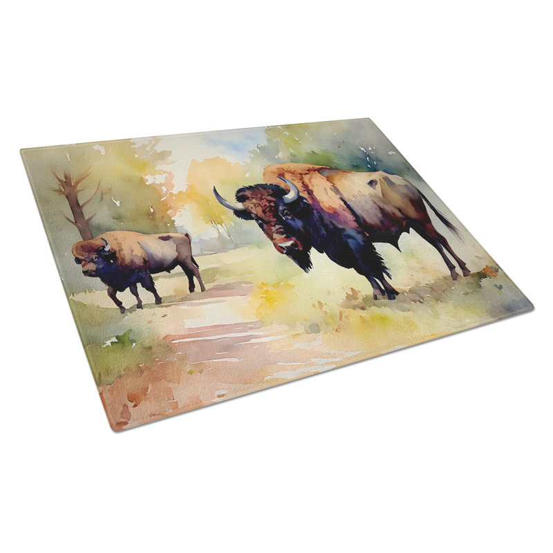 Wood Bison Glass Cutting Board Large