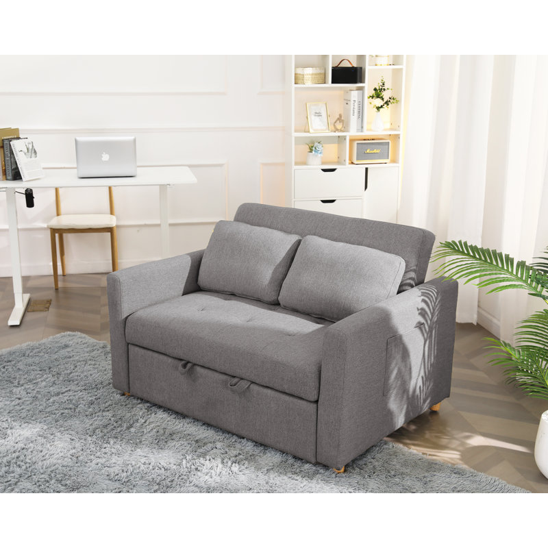 Canapé-lit inclinable de 48,8 po de largeur, Gris
