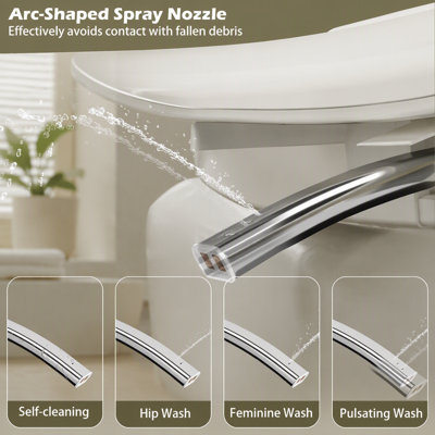 Smart One-Piece Bidet Toilet with Auto Open Close, Heated Seat, Warm Water and Dryer, Night Light, Auto Flushing, 12 Inch Rough-In