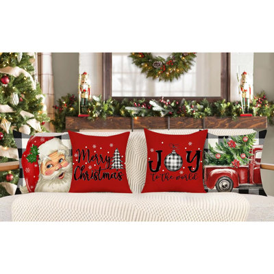  Housse de coussin à carreaux