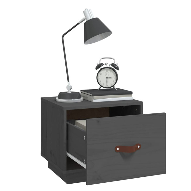 40cm W Bedside Table, Grey/Brown/Blue