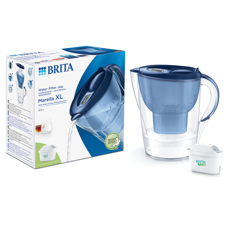 2.4L Aluna Water Filter Jug with 1 Cartridge Blue, White