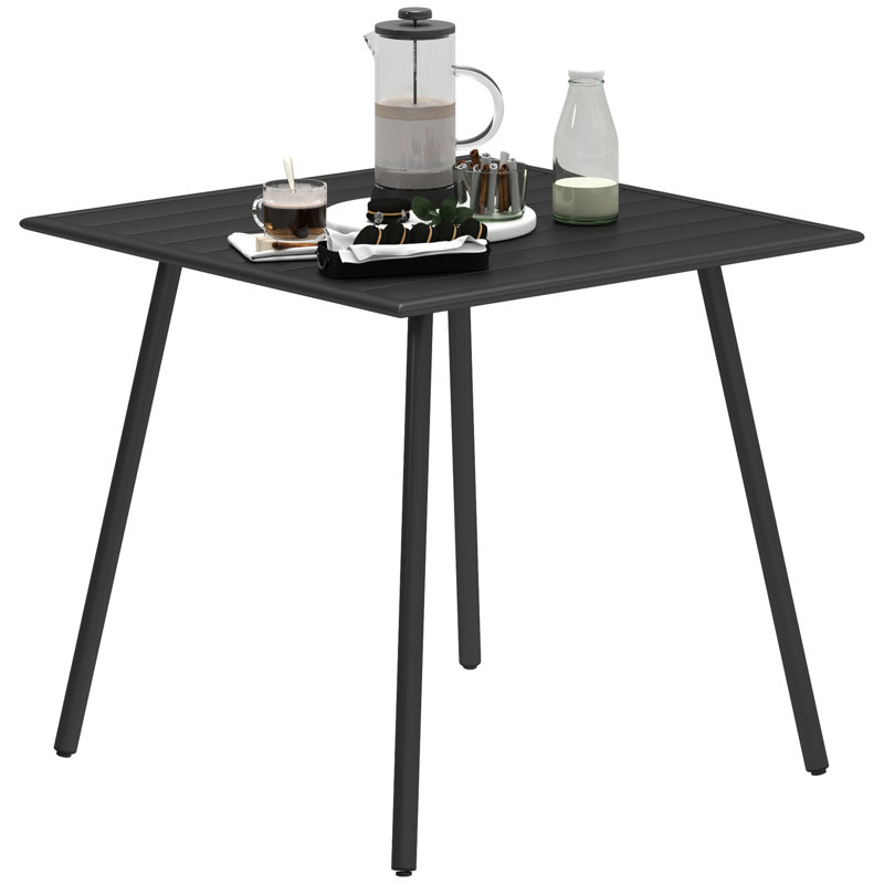Garden Dining Table for 4 Person Square 80 x 80 x 74 cm Black