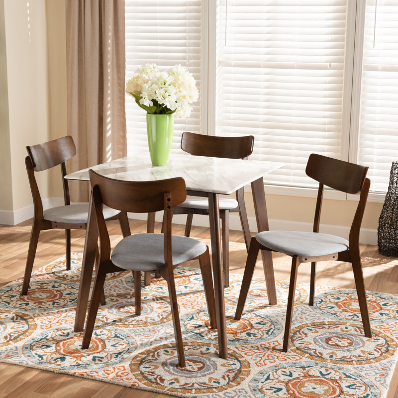 4 - Person Four Leg Dining Set, Gray