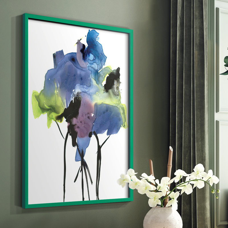 Nature's Bouquet I Framed Print - Solid Wood, Green, 10" H x 8" W
