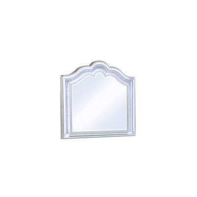 Miroir mystique de style contemporain en bois argenté