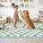 8x10 Checkered Area Rug, Abstract Washable Soft Rugs for Living Room, Modern Geometric Non Slip Low Pile Carpet for Bedroom, Dining Room, Green-1429331541
