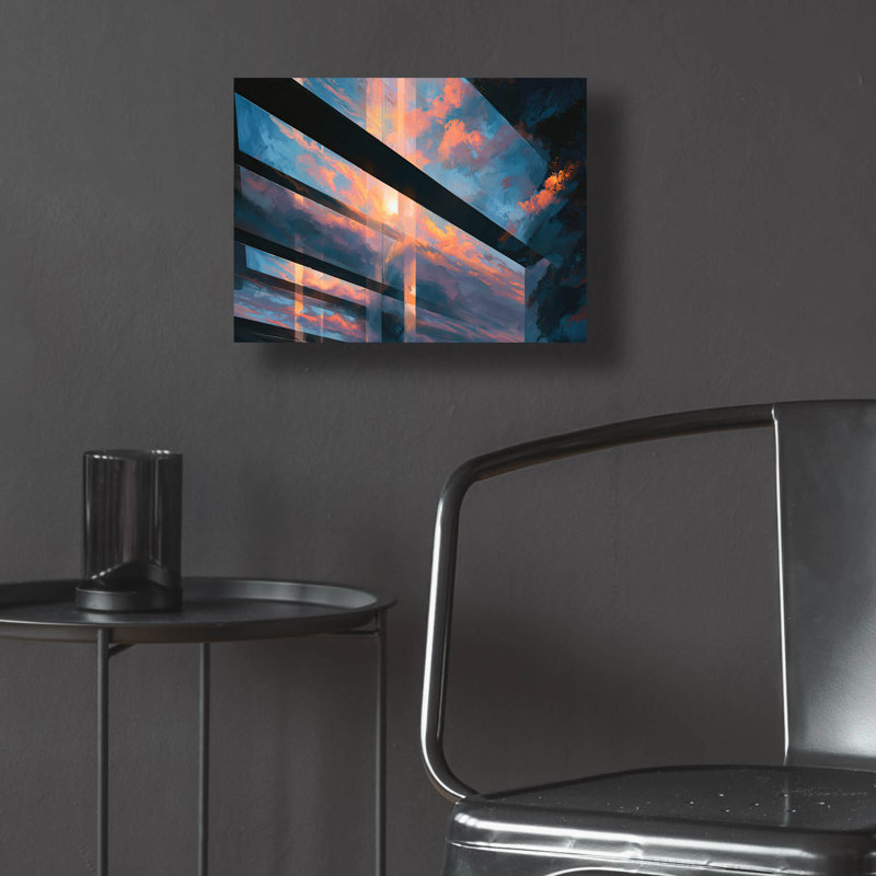 Art mural en verre épique «Contemporary Sky 2» par Ann Klee, 16 po x 12 po, H 12 po x l 16 po