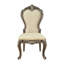 Ensemble de deux chaises d'appoint en chenille et en bois massif gris et chêne