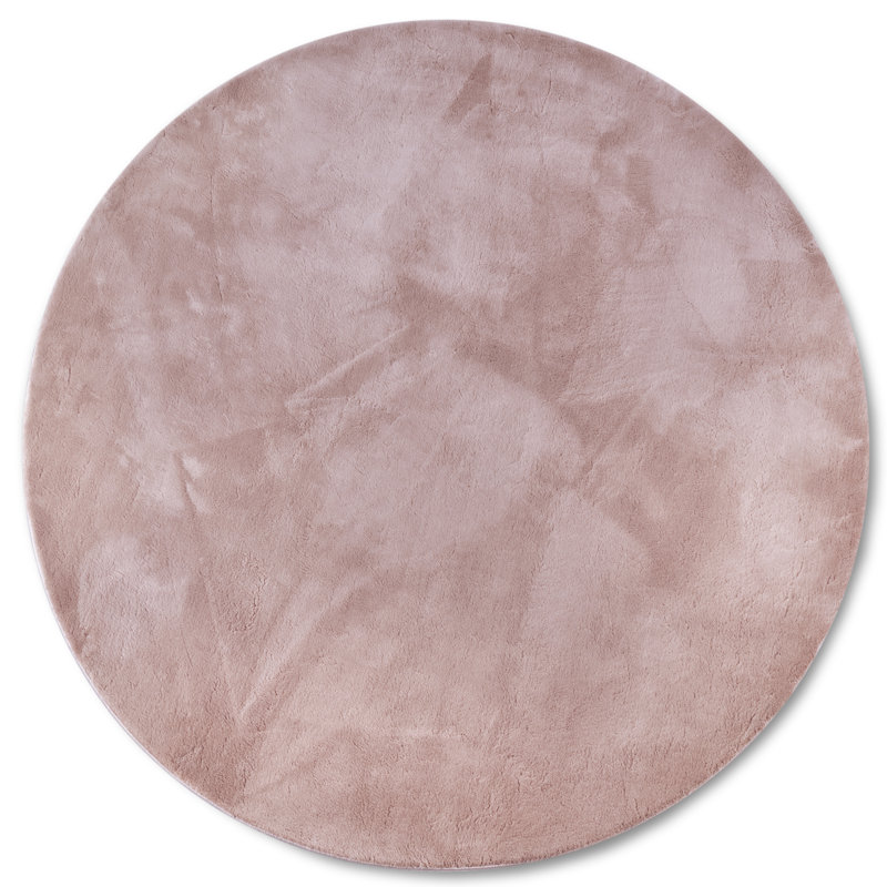 , Antique pink Leon high pile rug, Round 200cm