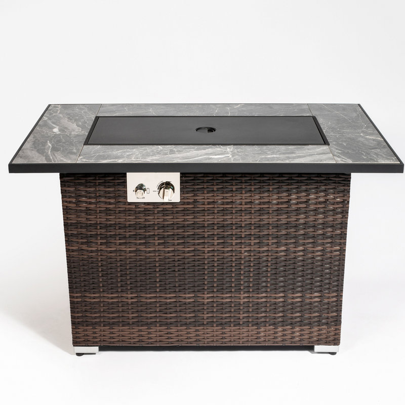 Josefine Rectangle Stainless Steel Propane Smokeless Fire Pit Table