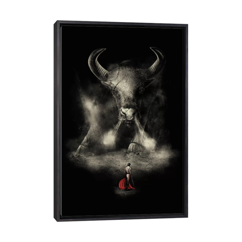 «Matador's Match», reproduction sur toile flottante, H 26 po x l 18 po x 1,5 po, Toile avec cadre noir patiné