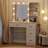 Makeup Vanity Desk With With 10 Light 3 Lighting Modes Brightness And Mirror And Power Outlet-1046125625