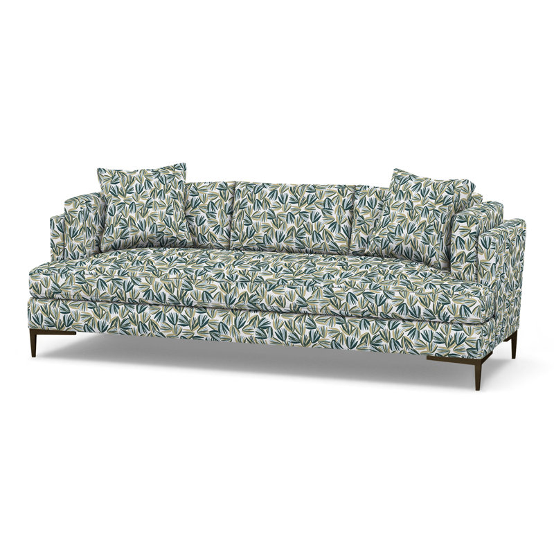 Aiden Upholstered 90.5'' Sofa, Antique Bronze, Perigold Palmetto Verdigris