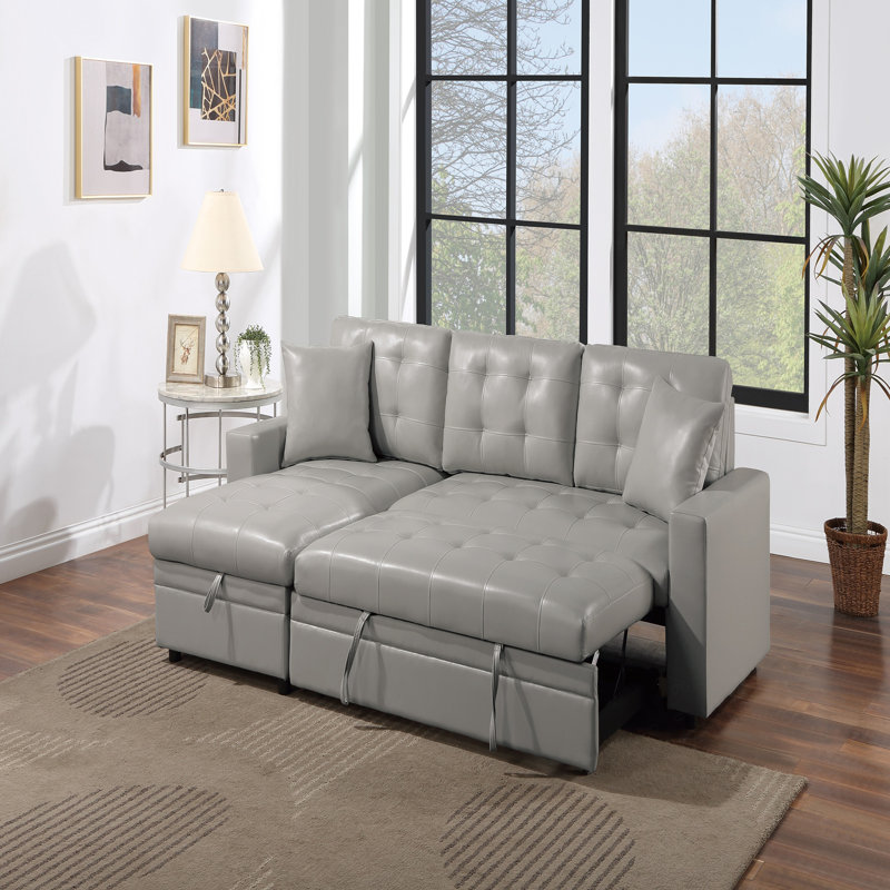 Canapé modulaire en similicuir convertible