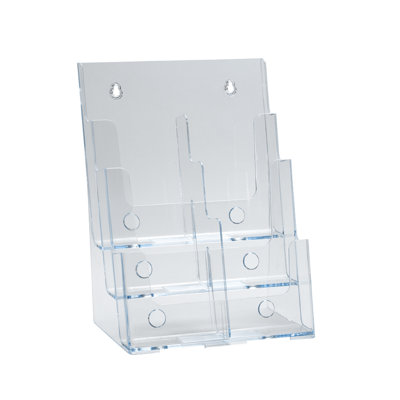 Three-Tier Six-Pocket Trifold Brochure Holder (Removable Divider)