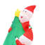 Père Noël grimpant à un arbre gonflable