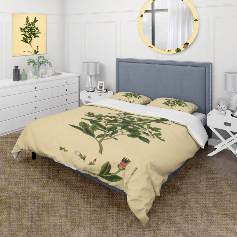 Green/Yellow Microfiber Duvet Cover Set, King Duvet Cover + 2 King Shams