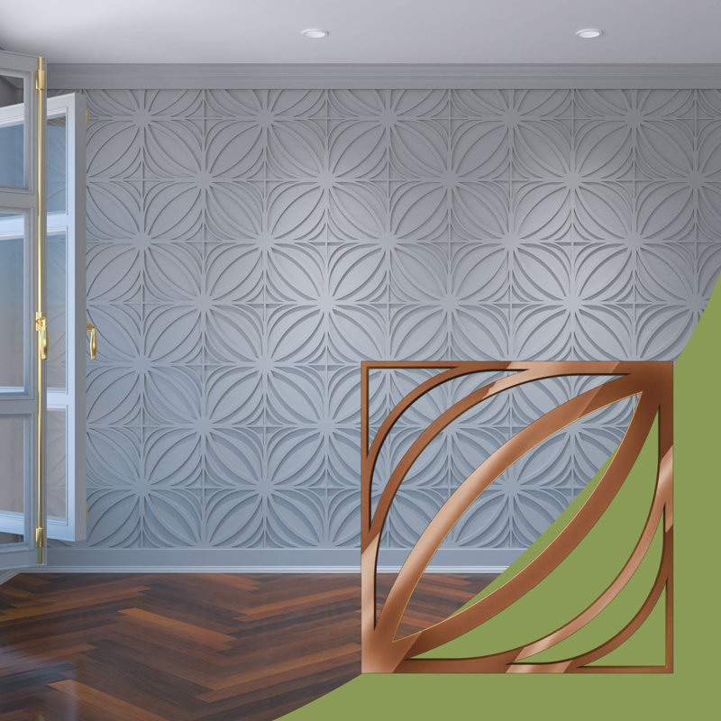 Otis Decorative Fretwork Acrylic Wall Panels, Small, 11 3/8"W x 11 3/8"H x 1/8"T, Bronze Mirror, Bronze