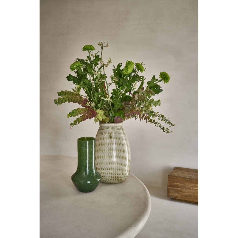 Vase en verre Alexes, H 11,81 po x l 6,88 po x P 6,88 po, Vert