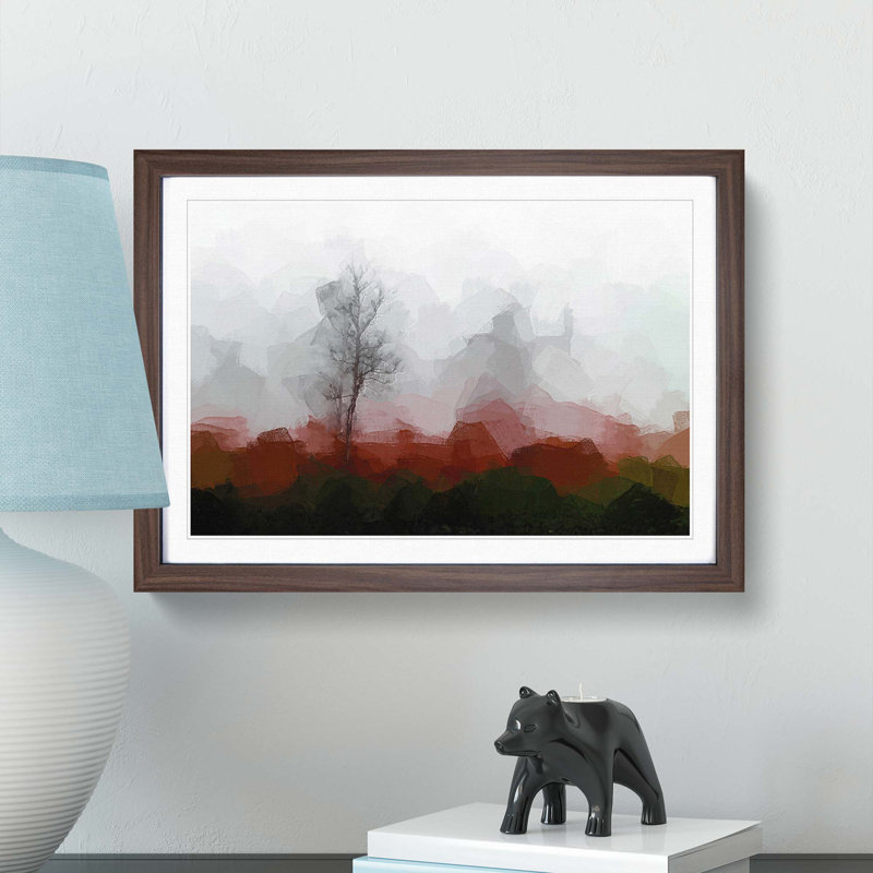 Tree Fog in Switzerland in Abstract - Picture Frame Graphic Art Print, Walnut, 60cm H x 91cm W x 2cm D