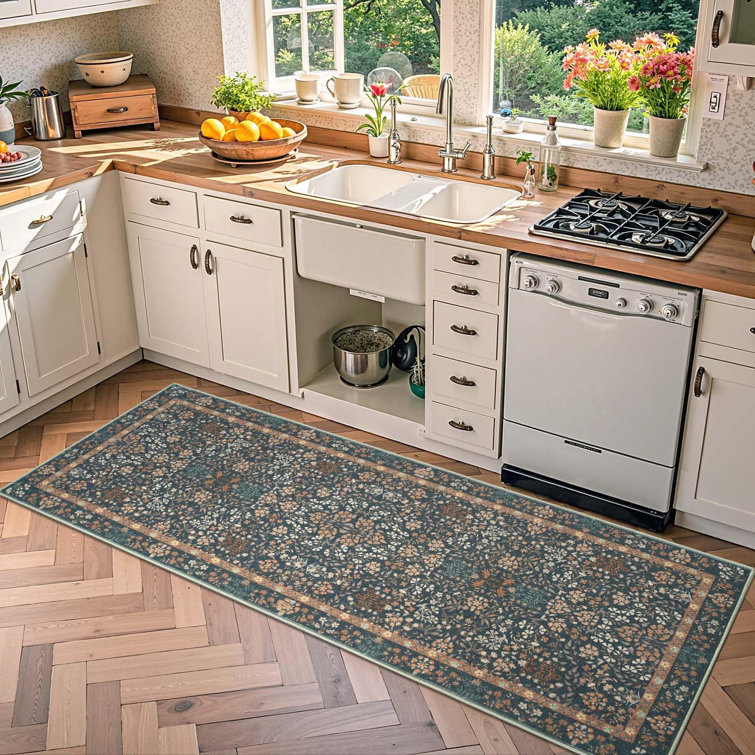Floral Machine Washable Area Rug