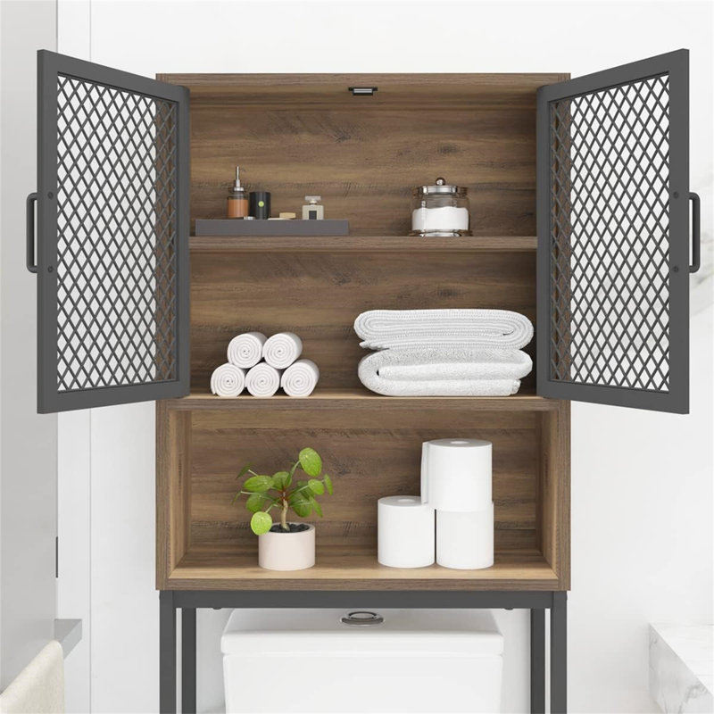 Armoire de rangement industrielle pour salle de bain - réglable, durable, Chêne rustique
