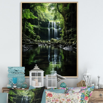 «Waterfall Hidden Oasis Forest I», reproduction sur toile