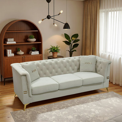 FX-P83-CW4 Cream White Sofa with 2 Pillows