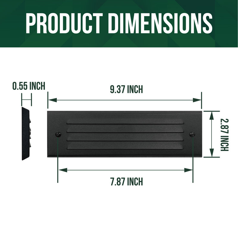 Paquet de 6 lumières à DEL à basse tension allongées avec façade horizontale à persiennes