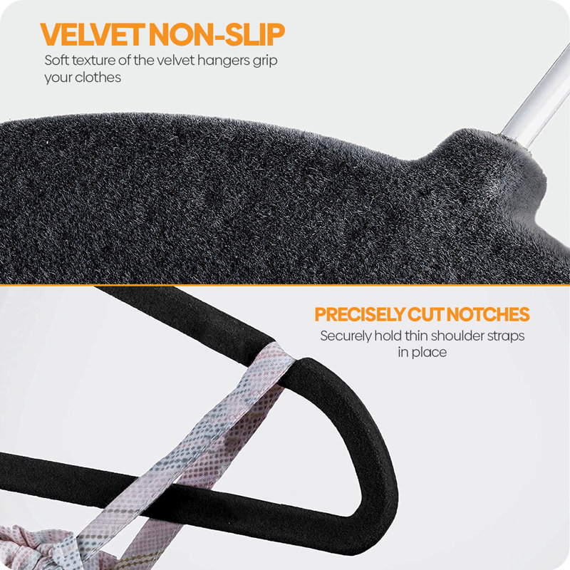 Velvet Non-Slip Standard Hanger for Tie/Belt, 12